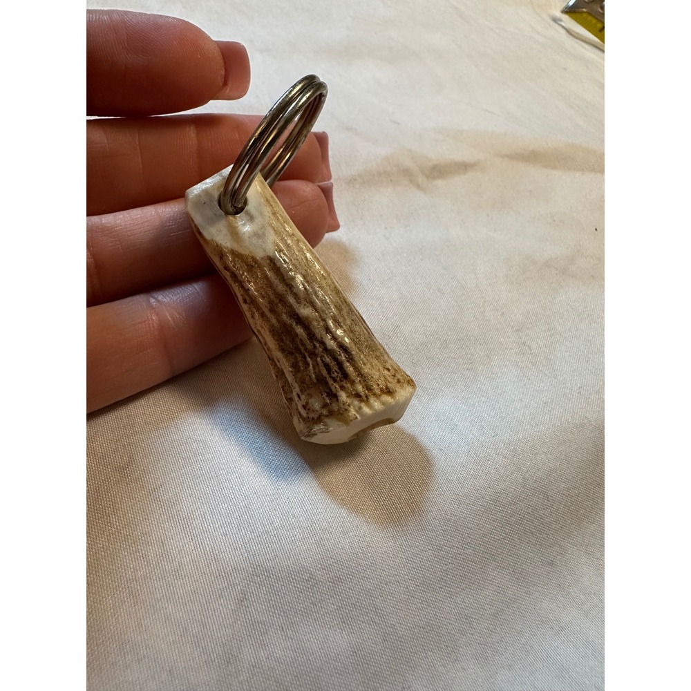 Genuine Deer Antler Tip Keychain Natural Rustic Bone Hunter Gift 2 Inch